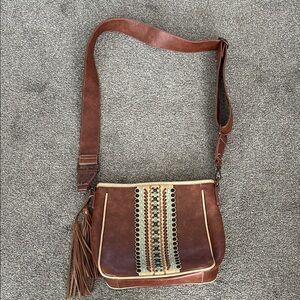 Blazin Roxx Brown Crossbody Bag with Tassel